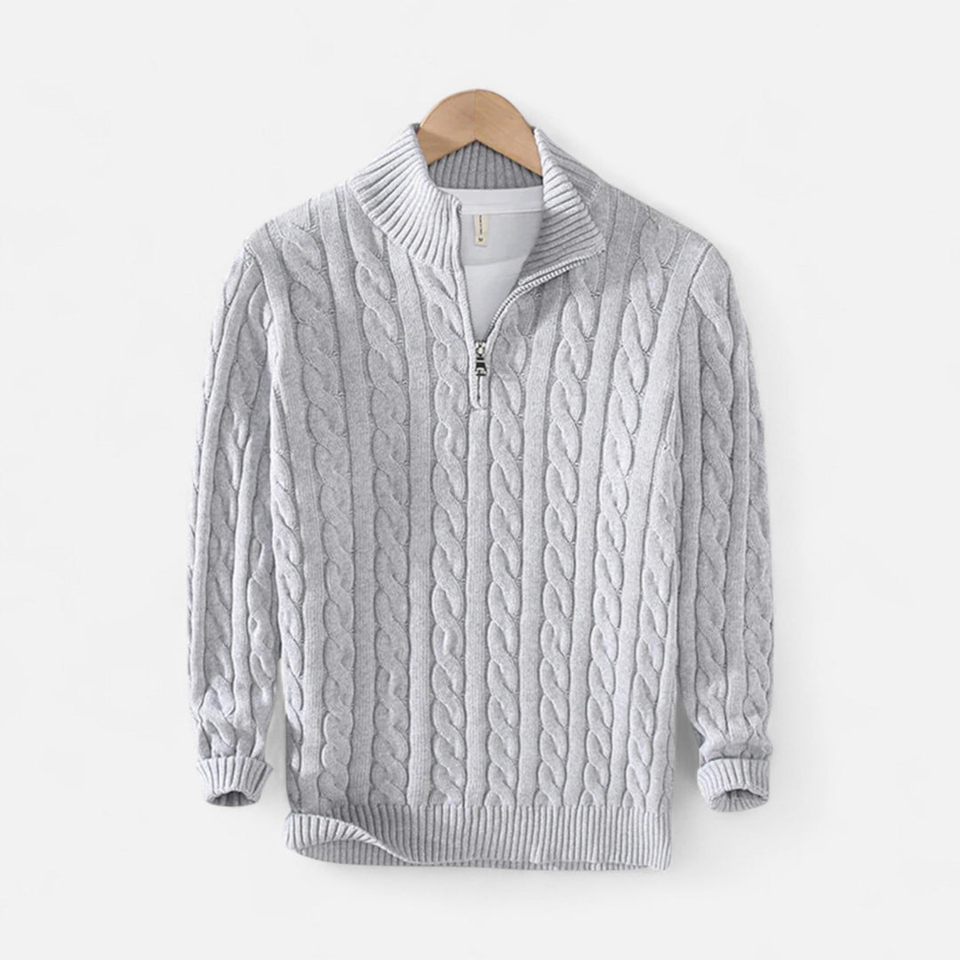 Men's Half-Zip Wool Blend Sweater – Kalanzo