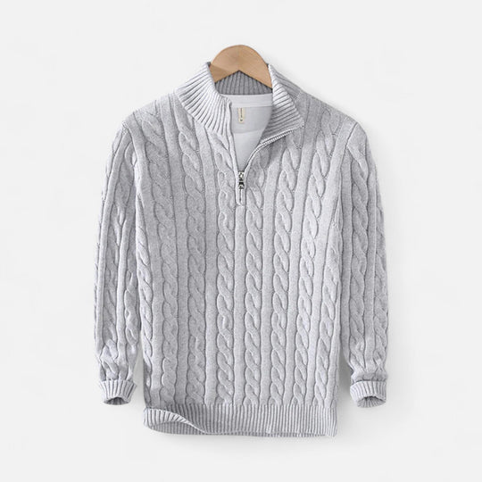 Men's Half-Zip Wool Blend Sweater – Kalanzo