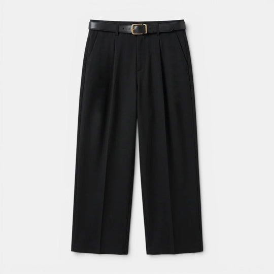 Men's Pleated Straight-Leg Trousers – Kalanzo