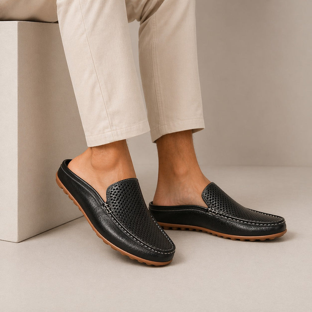 Men's Leather Mule Summer Sandals – Kalanzo