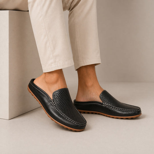 Men's Leather Mule Summer Sandals – Kalanzo