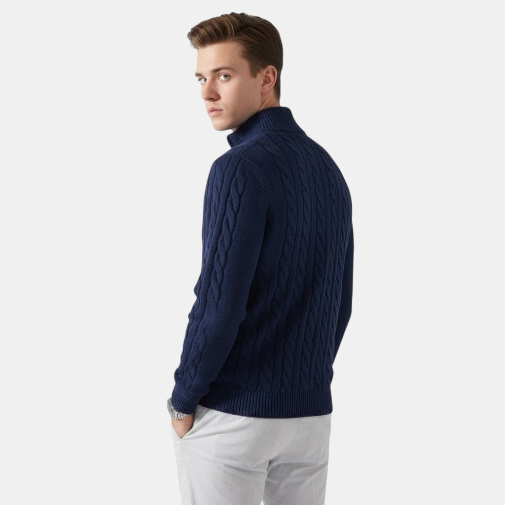 Men's Half-Zip Wool Blend Sweater – Kalanzo