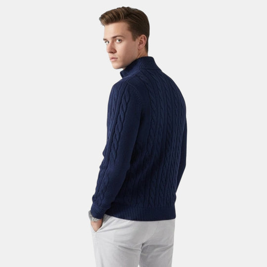 Men's Half-Zip Wool Blend Sweater – Kalanzo