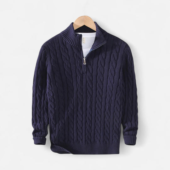 Men's Half-Zip Wool Blend Sweater – Kalanzo