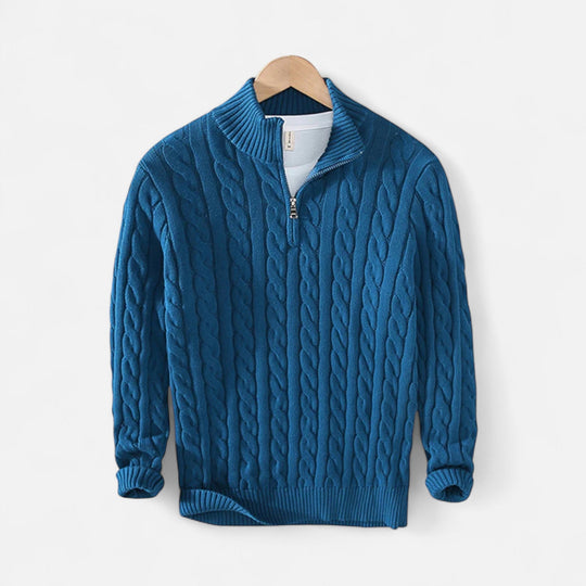 Men's Half-Zip Wool Blend Sweater – Kalanzo