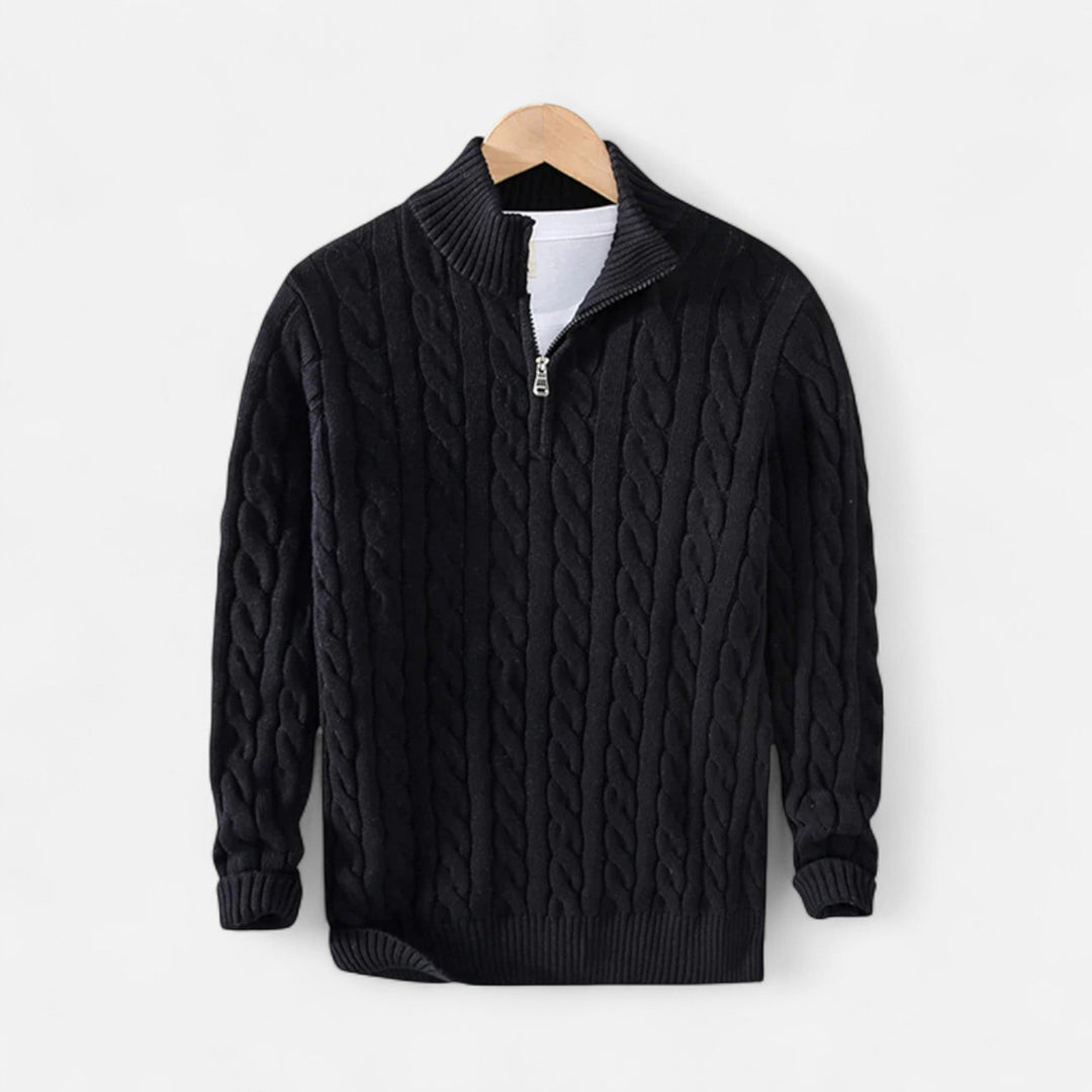 Men's Half-Zip Wool Blend Sweater – Kalanzo