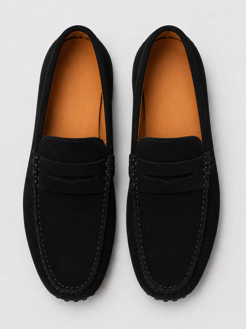 Men's Suede Penny Loafers | Classic Slip-On Dress Shoes