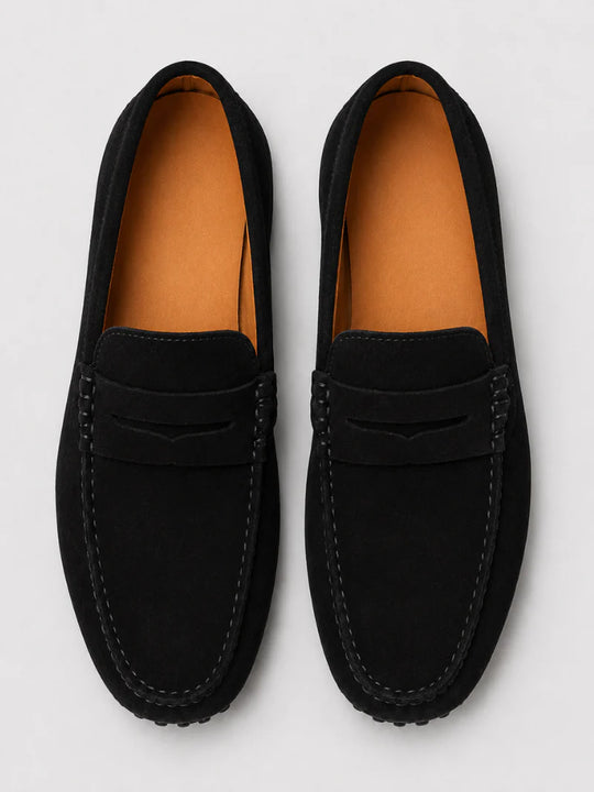 Men's Suede Penny Loafers | Classic Slip-On Dress Shoes