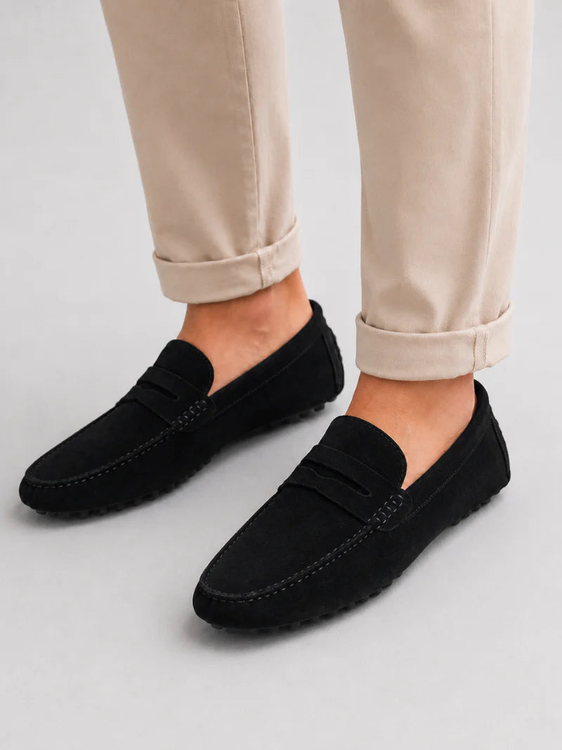 Men's Suede Penny Loafers | Classic Slip-On Dress Shoes