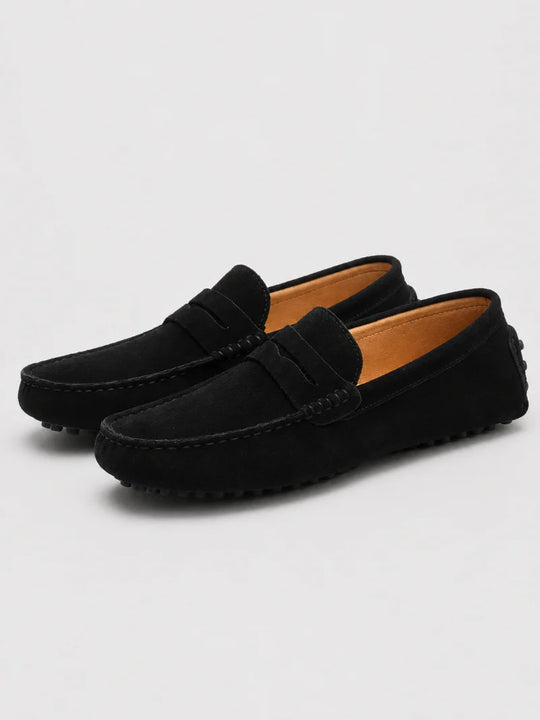Men's Suede Penny Loafers | Classic Slip-On Dress Shoes