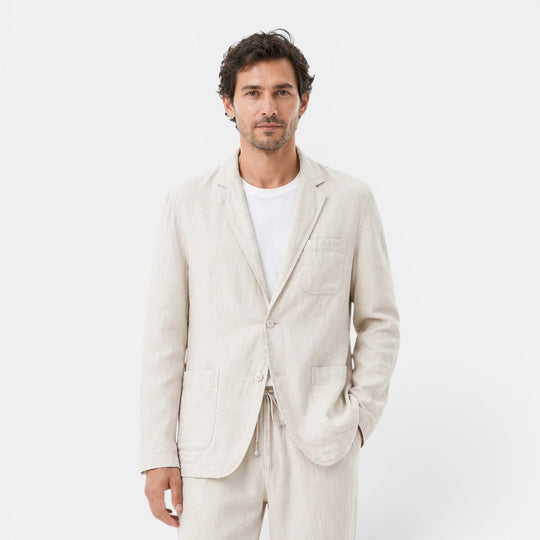Men's Breathable Linen Two-Piece Suit – Kalanzo