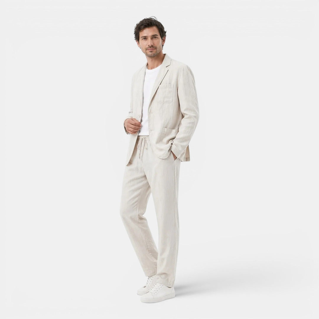 Men's Breathable Linen Two-Piece Suit – Kalanzo