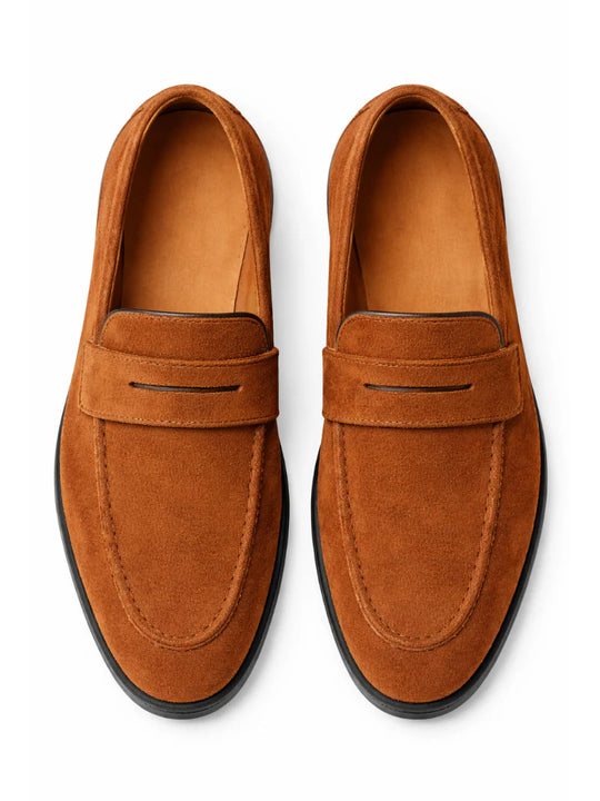 Men's Suede Leather Driving Loafers | Lightweight Slip-On