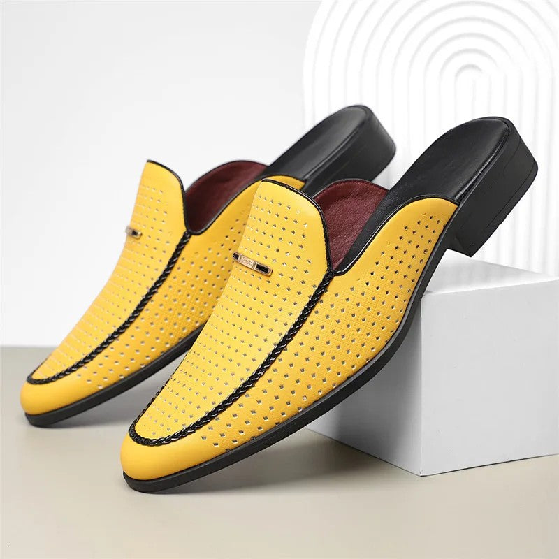 Men's Cushioned Genuine Leather Slides – Kalanzo