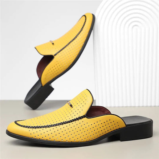 Men's Cushioned Genuine Leather Slides – Kalanzo