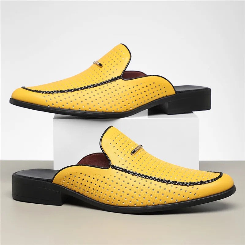 Men's Cushioned Genuine Leather Slides – Kalanzo