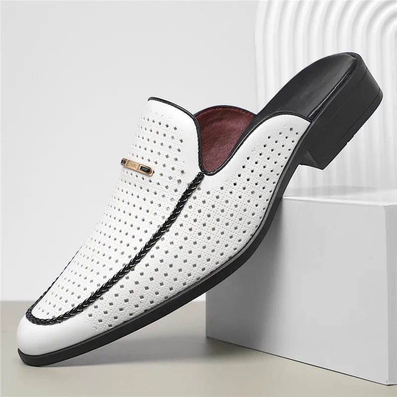 Men's Cushioned Genuine Leather Slides – Kalanzo