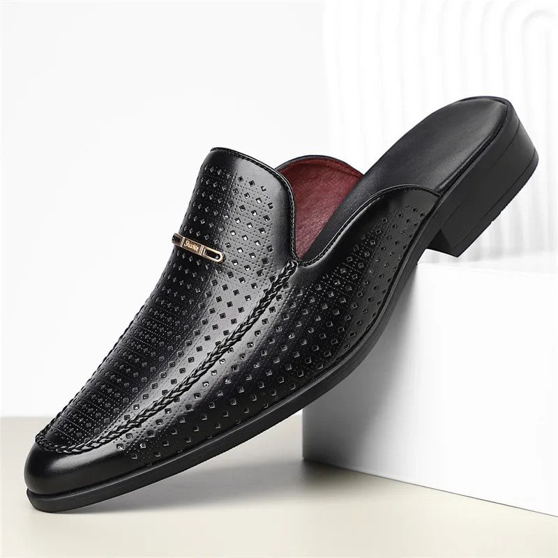 Men's Cushioned Genuine Leather Slides – Kalanzo