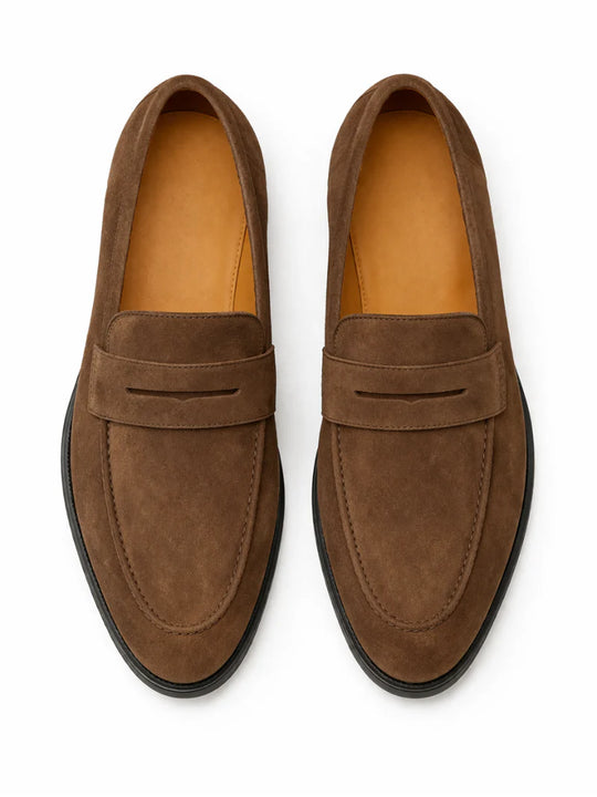Men's Suede Leather Driving Loafers | Lightweight Slip-On