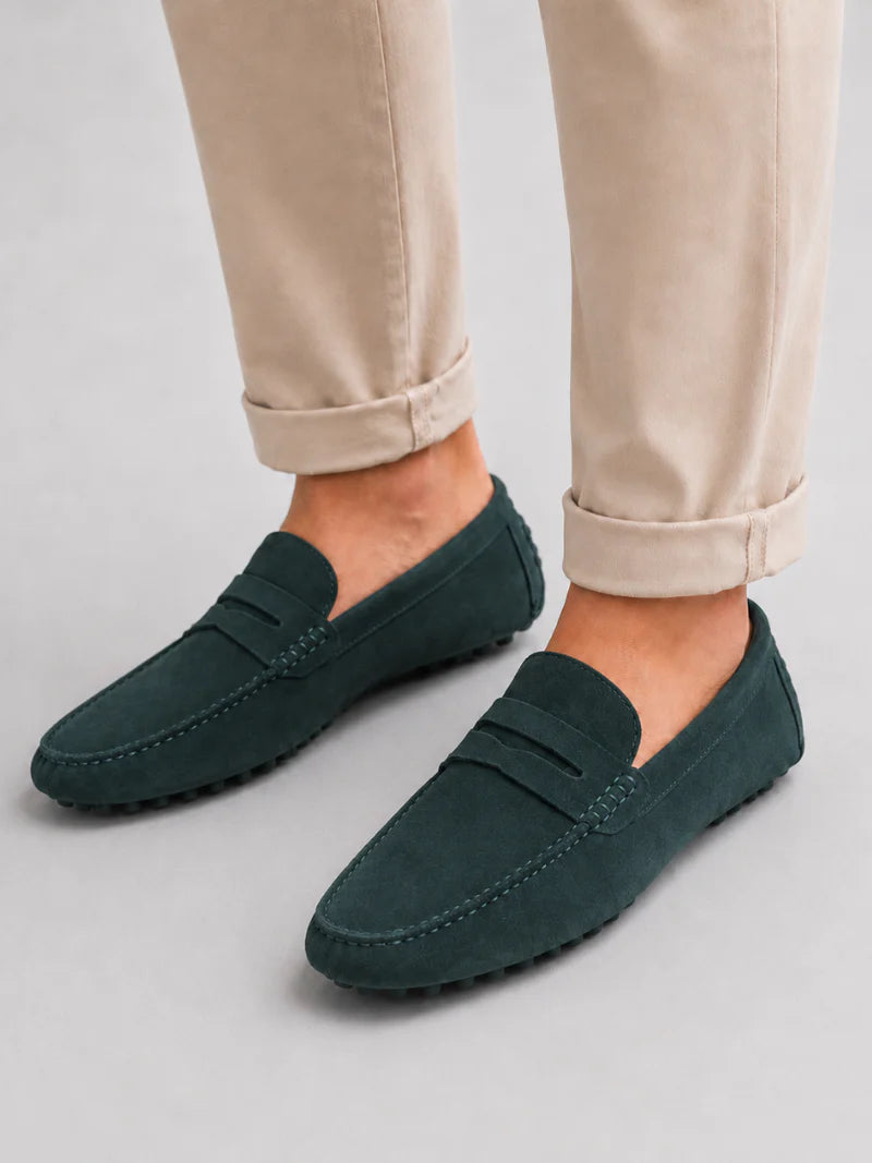 Men's Suede Penny Loafers | Classic Slip-On Dress Shoes