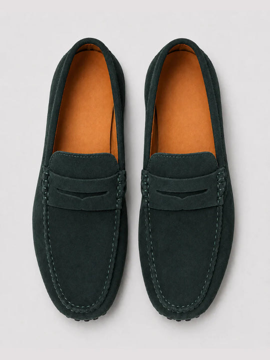 Men's Suede Penny Loafers | Classic Slip-On Dress Shoes