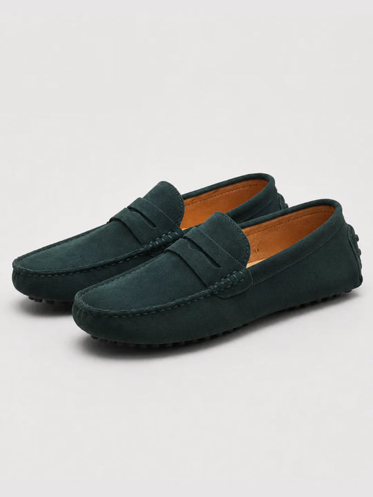 Men's Suede Penny Loafers | Classic Slip-On Dress Shoes