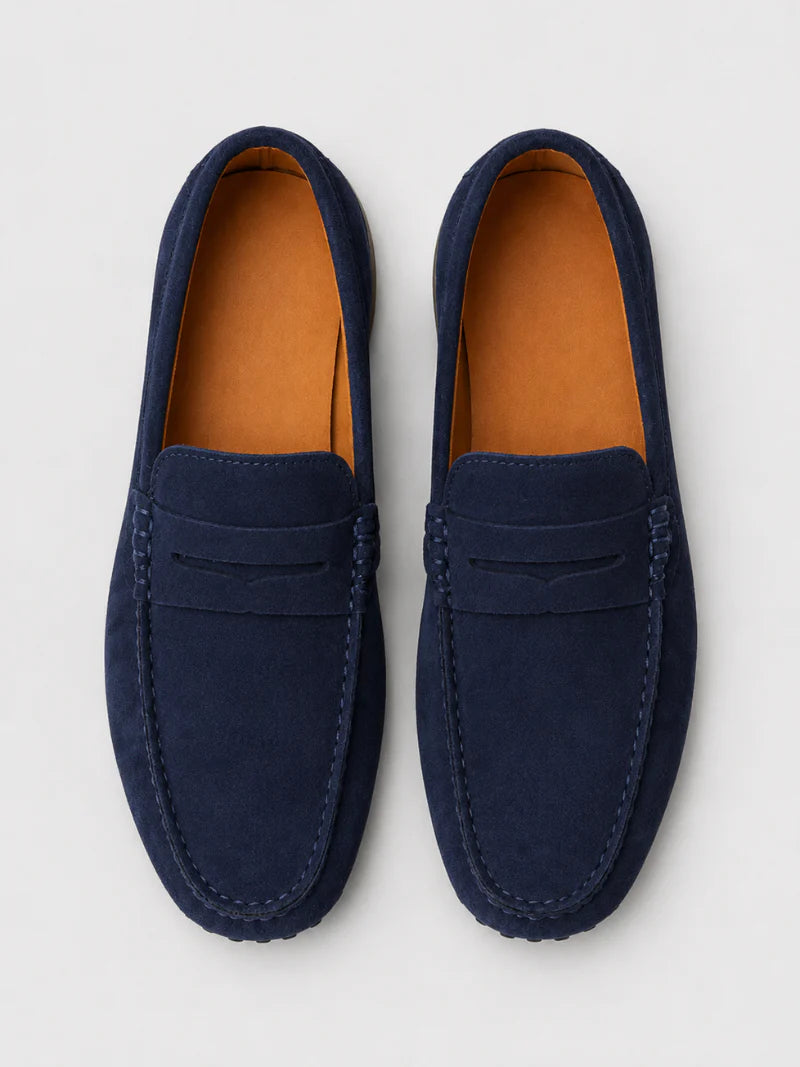 Men's Suede Penny Loafers | Classic Slip-On Dress Shoes