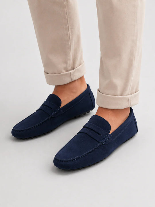 Men's Suede Penny Loafers | Classic Slip-On Dress Shoes