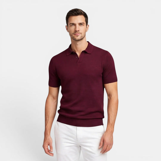 Men's Slim-Fit Knit Polo Shirt – Kalanzo