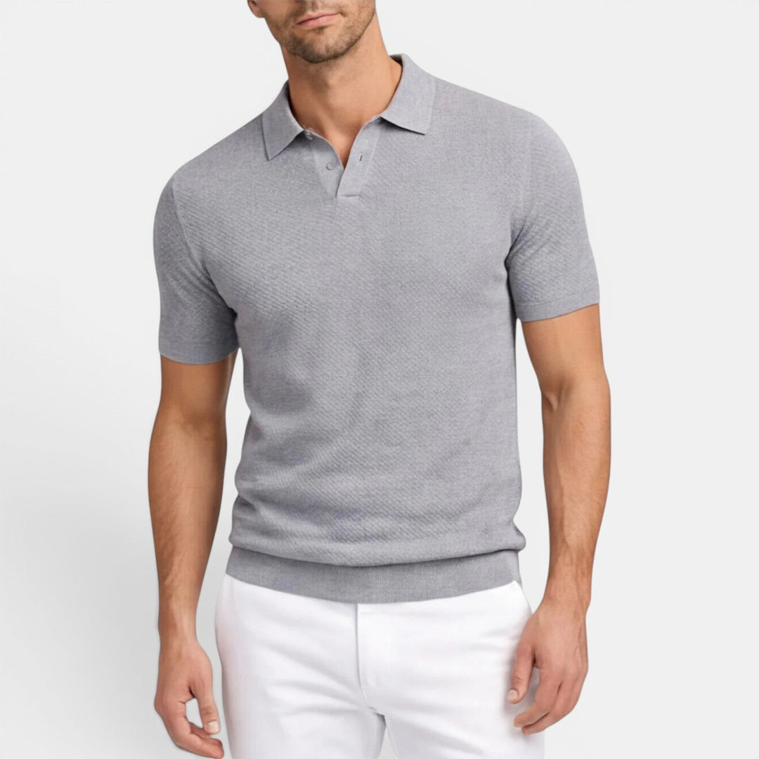 Men's Slim-Fit Knit Polo Shirt – Kalanzo