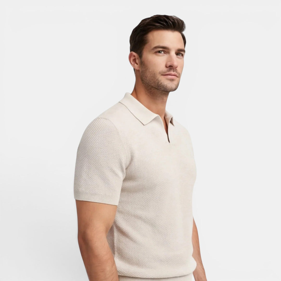 Men's Slim-Fit Knit Polo Shirt – Kalanzo