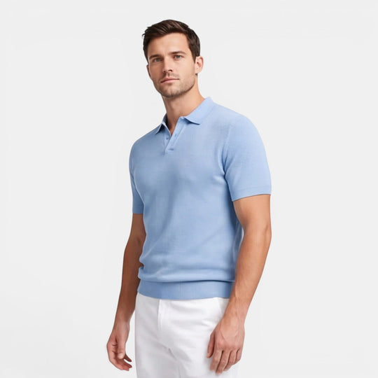 Men's Slim-Fit Knit Polo Shirt – Kalanzo