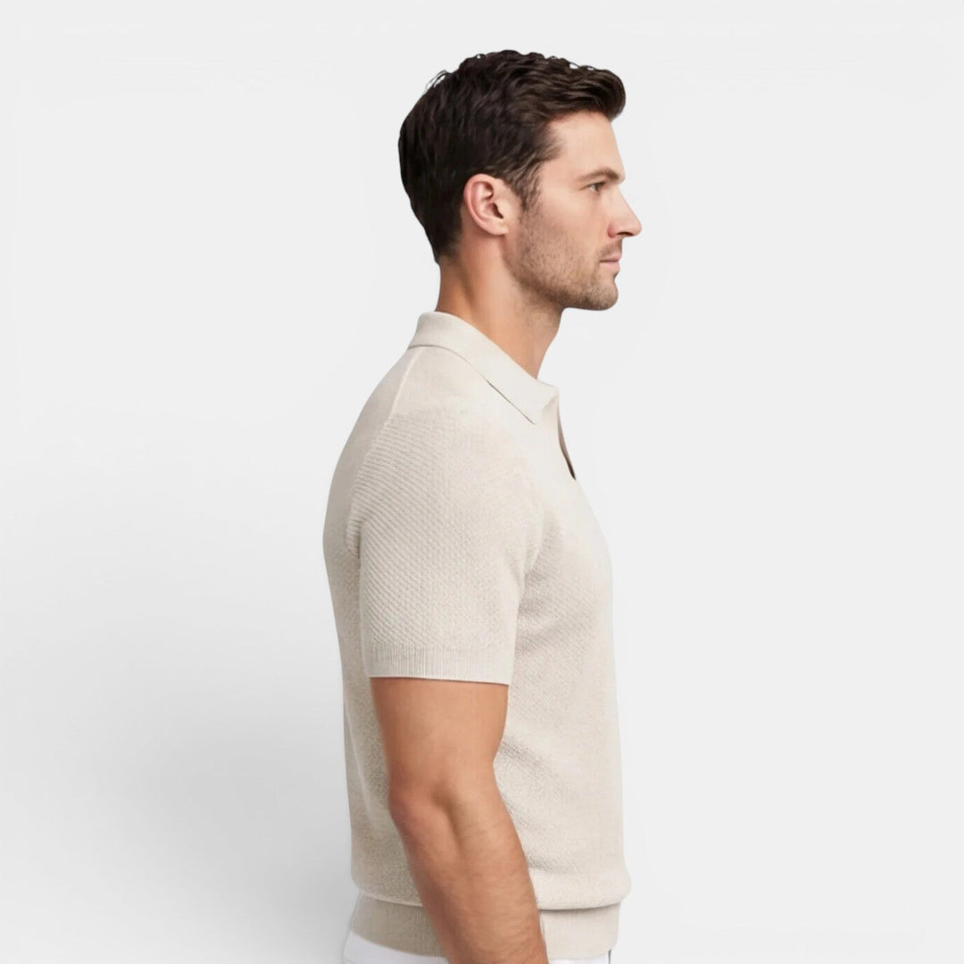 Men's Slim-Fit Knit Polo Shirt – Kalanzo