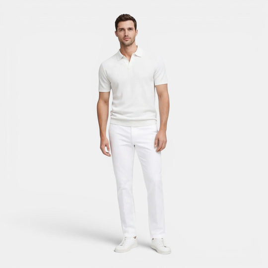 Men's Slim-Fit Knit Polo Shirt – Kalanzo
