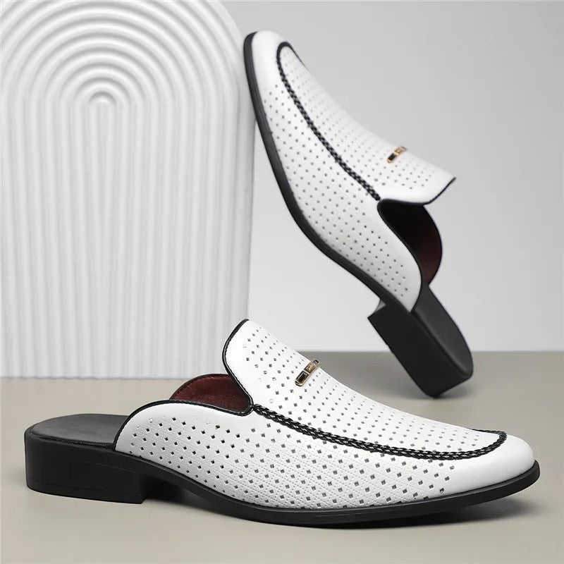 Men's Cushioned Genuine Leather Slides – Kalanzo