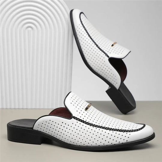 Men's Cushioned Genuine Leather Slides – Kalanzo