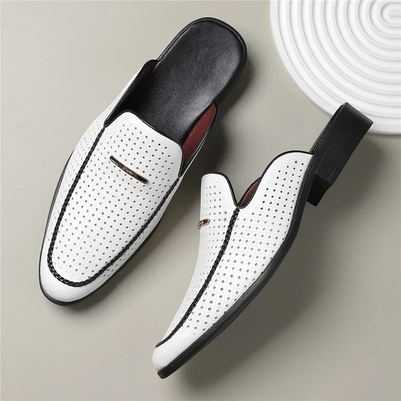 Men's Cushioned Genuine Leather Slides – Kalanzo