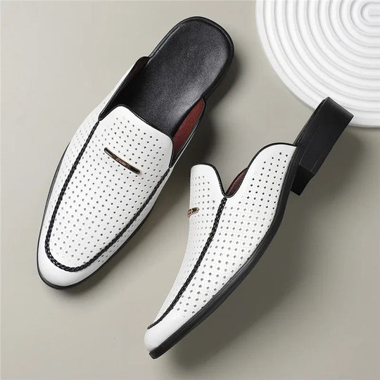 Men's Cushioned Genuine Leather Slides – Kalanzo