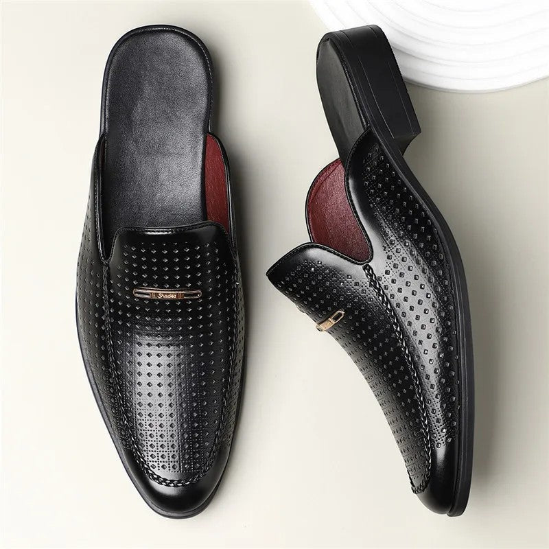 Men's Cushioned Genuine Leather Slides – Kalanzo