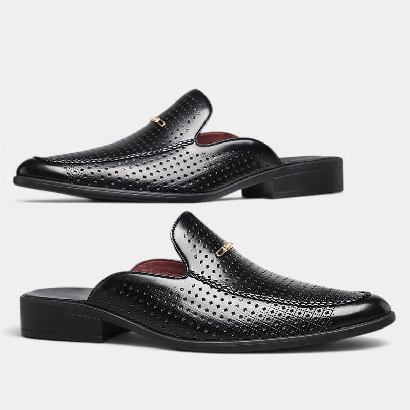 Men's Cushioned Genuine Leather Slides – Kalanzo