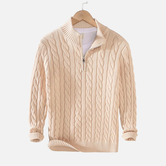 Men's Half-Zip Wool Blend Sweater – Kalanzo