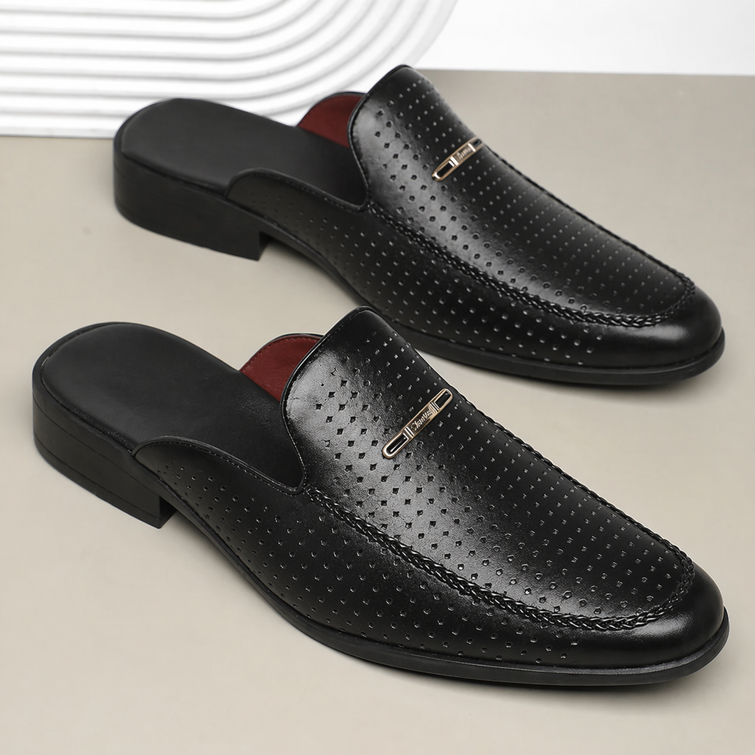 Men's Cushioned Genuine Leather Slides – Kalanzo