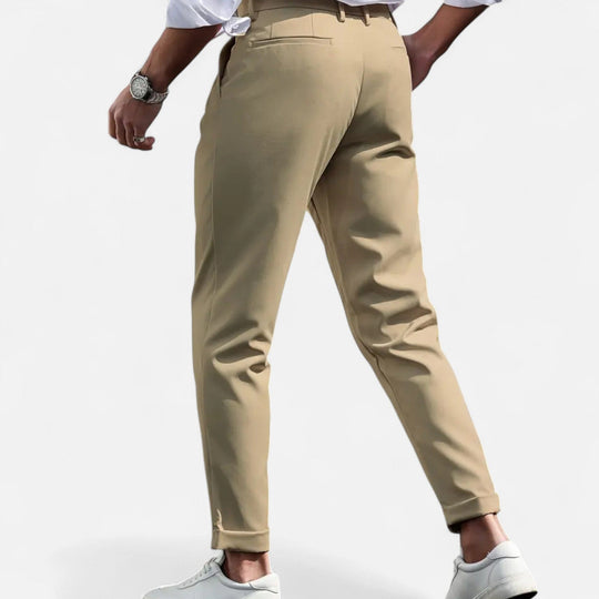 Men's Slim-Fit Pleated Suit Trousers – Kalanzo