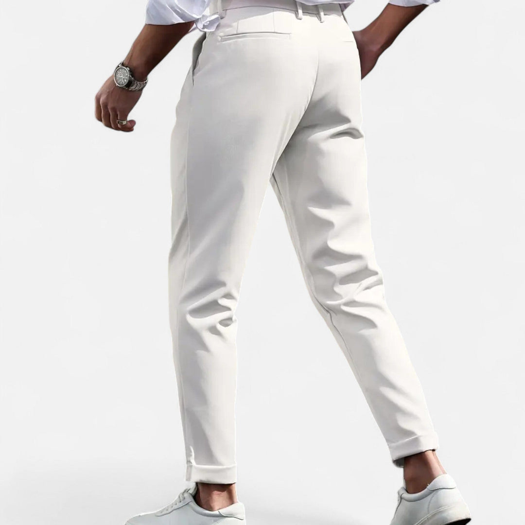 Men's Slim-Fit Pleated Suit Trousers – Kalanzo