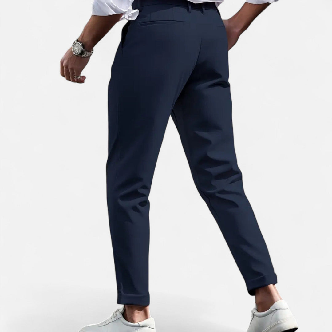Men's Slim-Fit Pleated Suit Trousers – Kalanzo