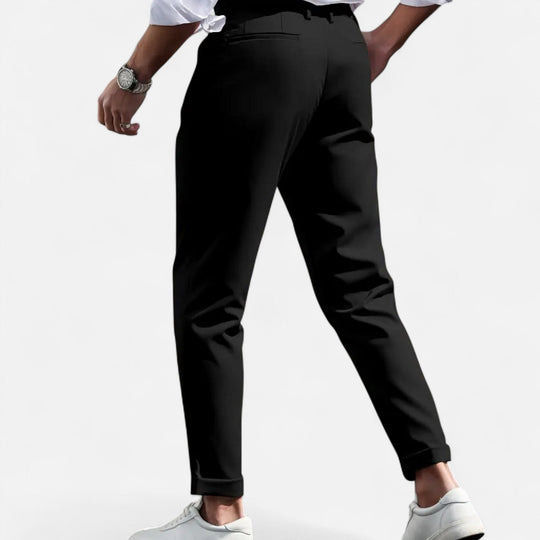 Men's Slim-Fit Pleated Suit Trousers – Kalanzo