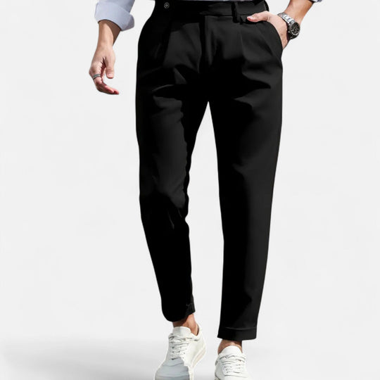 Men's Slim-Fit Pleated Suit Trousers – Kalanzo