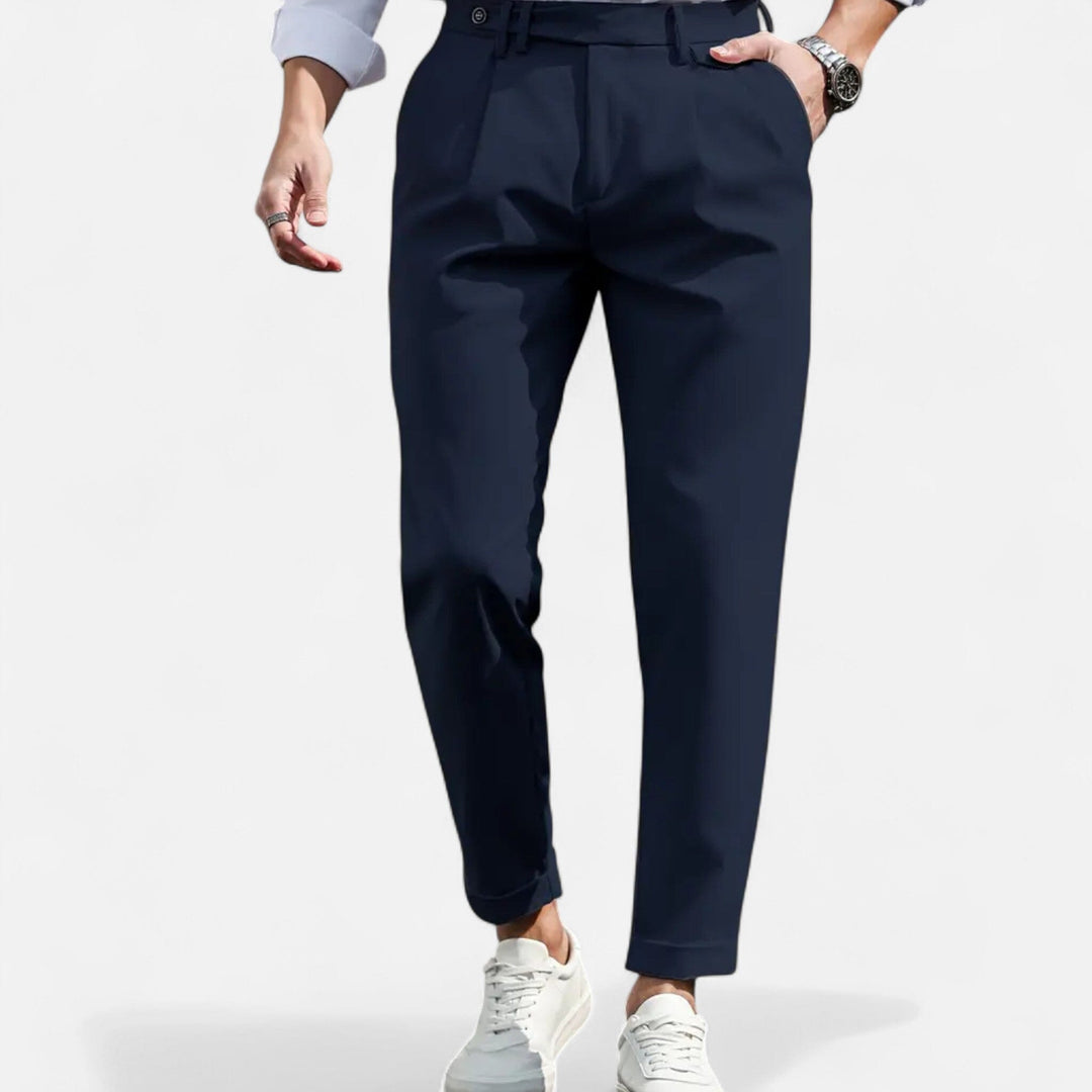 Men's Slim-Fit Pleated Suit Trousers – Kalanzo