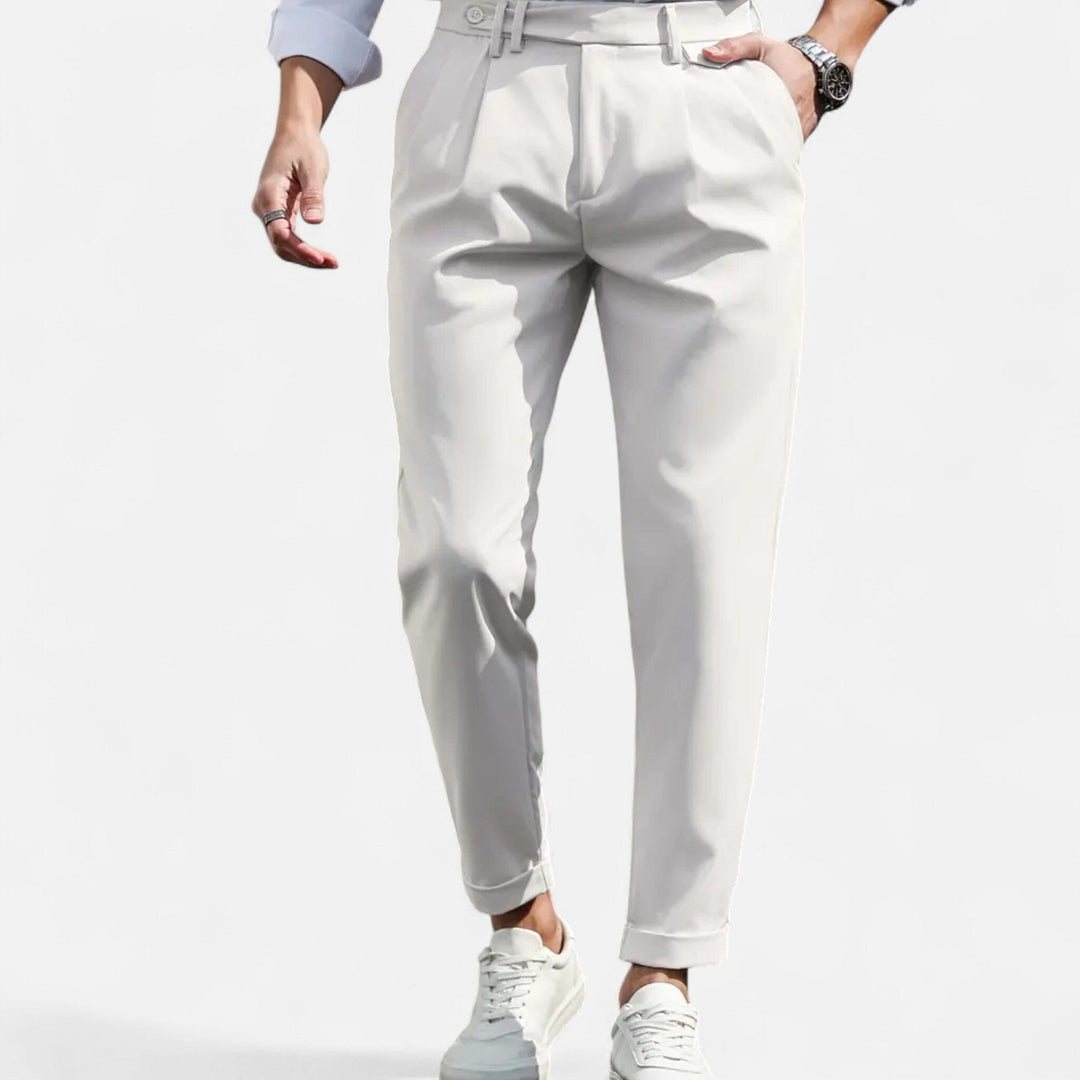 Men's Slim-Fit Pleated Suit Trousers – Kalanzo