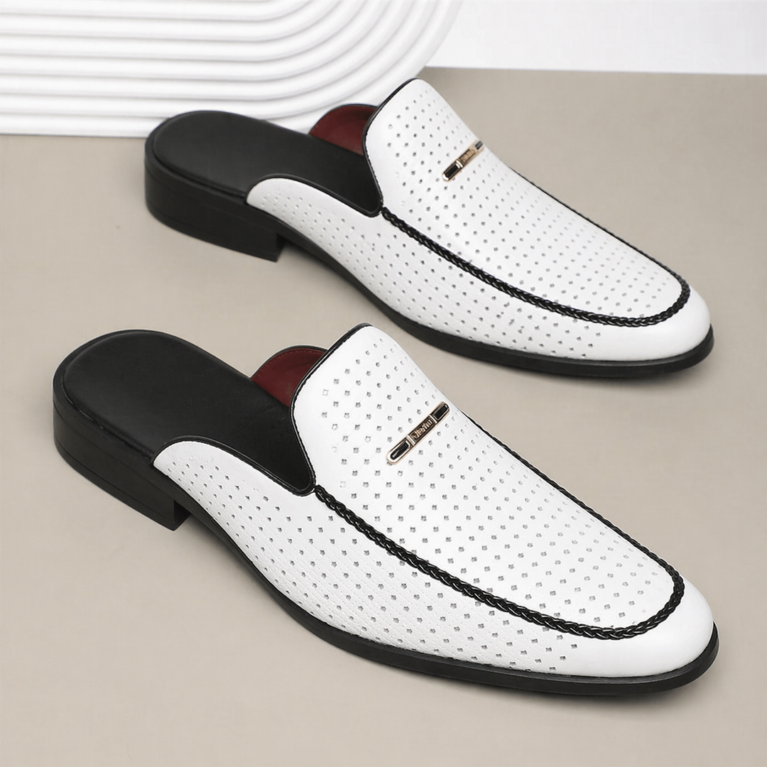 Men's Cushioned Genuine Leather Slides – Kalanzo